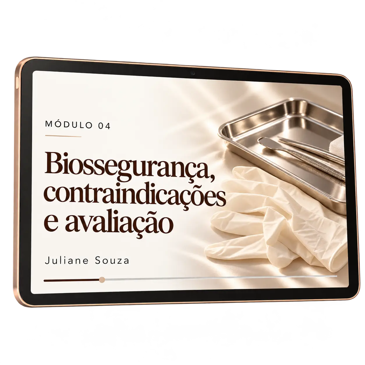 Mockup da aula do módulo 04 em um tablet