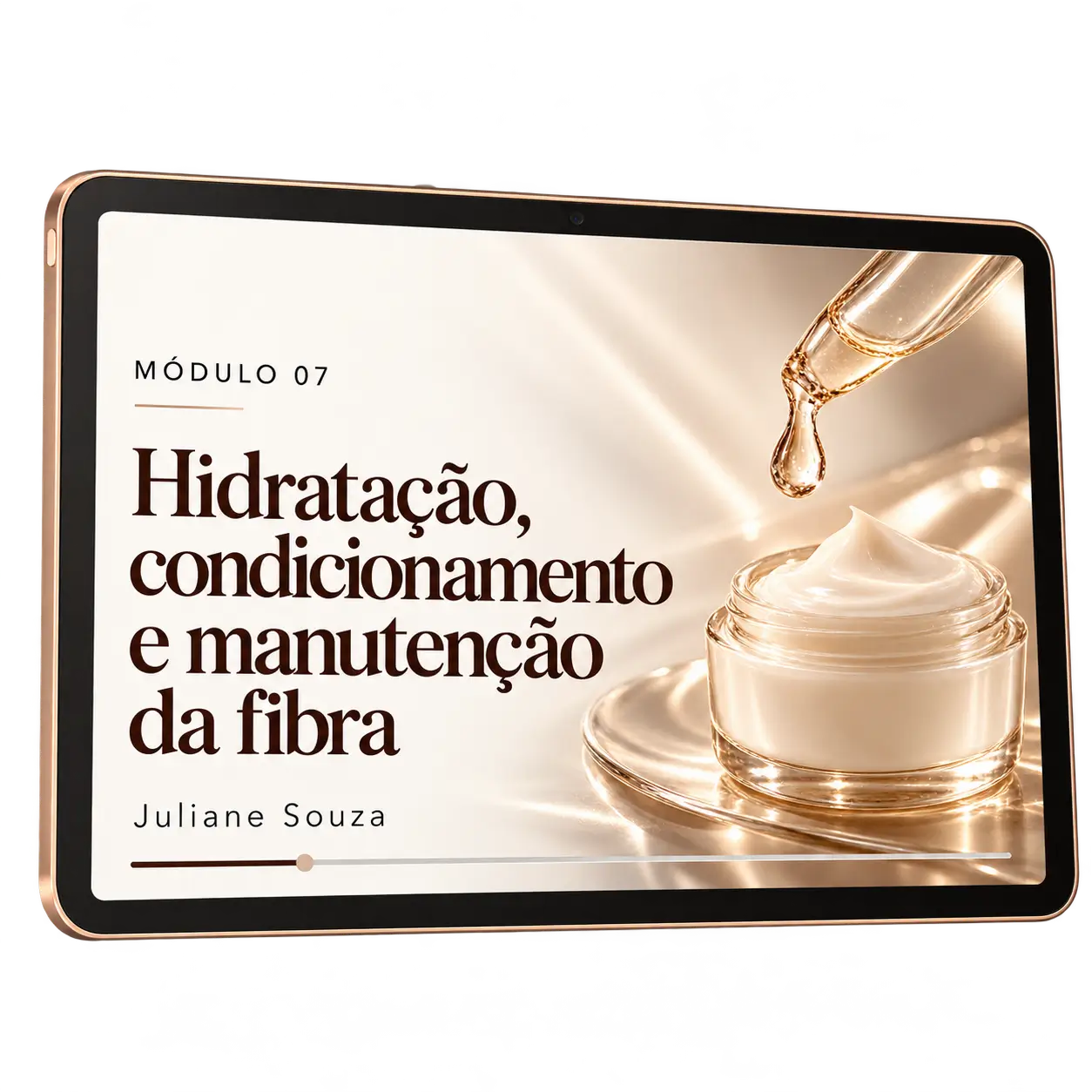 Mockup da aula do módulo 07 em um tablet