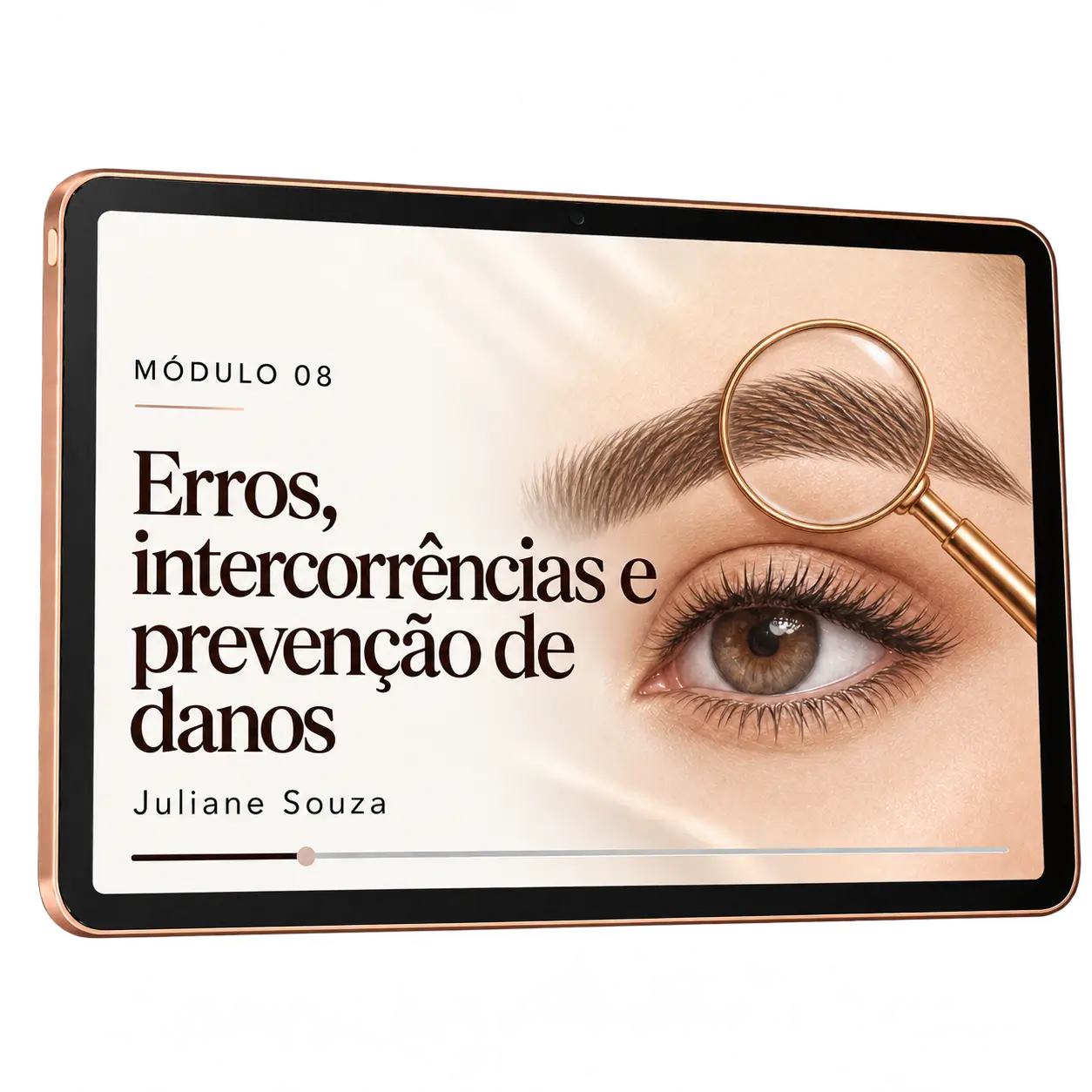 Mockup da aula do módulo 08 em um tablet
